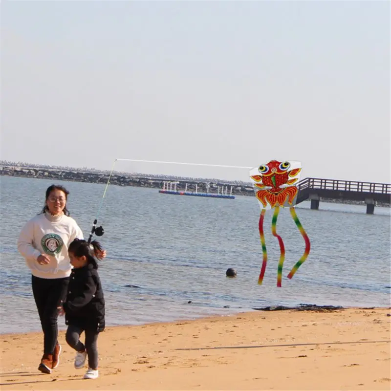 Рыбий воздушный змей очень легко летает с 82ft линия Kid Kite Новинка воздушный змей открытый Y51E