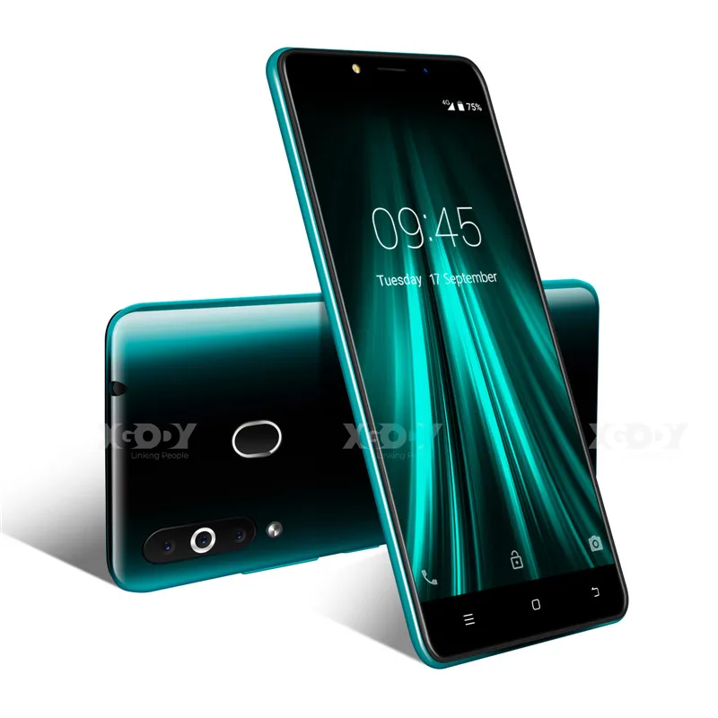 XGODY K20 Pro 4G смартфон с двумя sim-картами 5," 18:9, полноэкранный мобильный телефон 2 Гб 16 Гб MT6737 четырехъядерный Android 6,0 разблокировка отпечатков пальцев - Цвет: Green