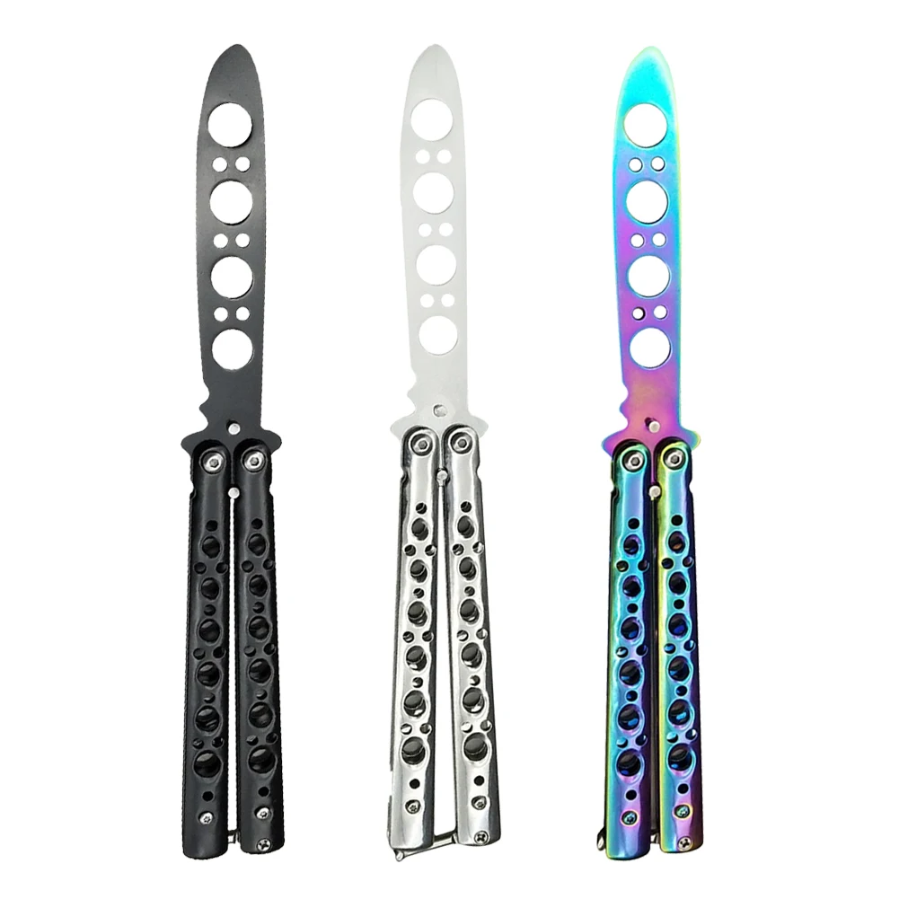 Portable Practice Butterfly Knife Foldable Butterfly Knife Alloy Steel Foldable Training Knives Outdoor Trainer Game for Gifts