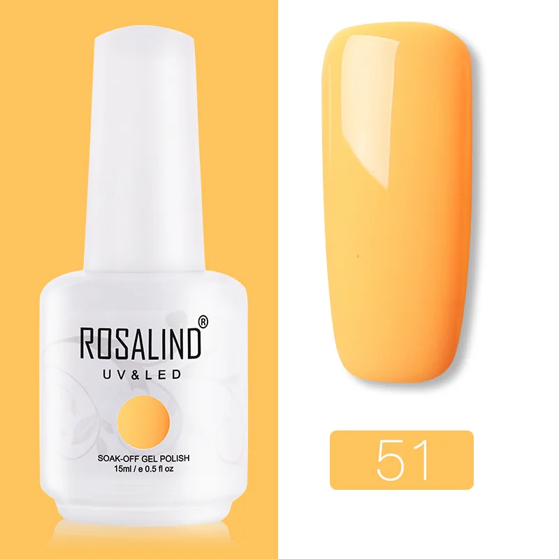 RH51 ROSALIND 15 мл Блестящий Гель-лак для ногтей гибридные Лаки нужен УФ светодиодный маникюрный светильник неоновый дизайн для ногтей впитываемый базовый верхний слой гель Праймер - Цвет: RH51