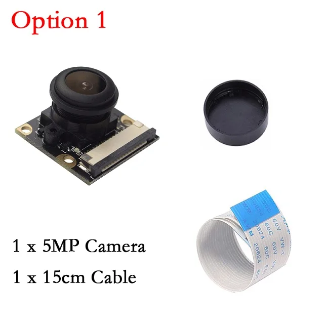 Option 1 Raspberry Pi 4 Модель B камера ночного видения с фокусным расстоянием 130 градусов регулируемая видеокамера рыбий глаз для Raspberry Pi 3 Model B+ 3 B 4B - Цвет: Option 1