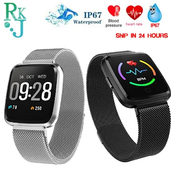 

Steel strap bracelet Smart watch Y7 Waterproof Fitness Tracker Heart Rate Monitor Blood Pressure Women men Clock Smart band