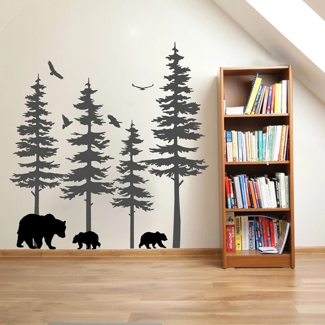 Tree Stickers Wall Nursery  Wall Stickers Big Forest Trees - High Quality  Nursery - Aliexpress