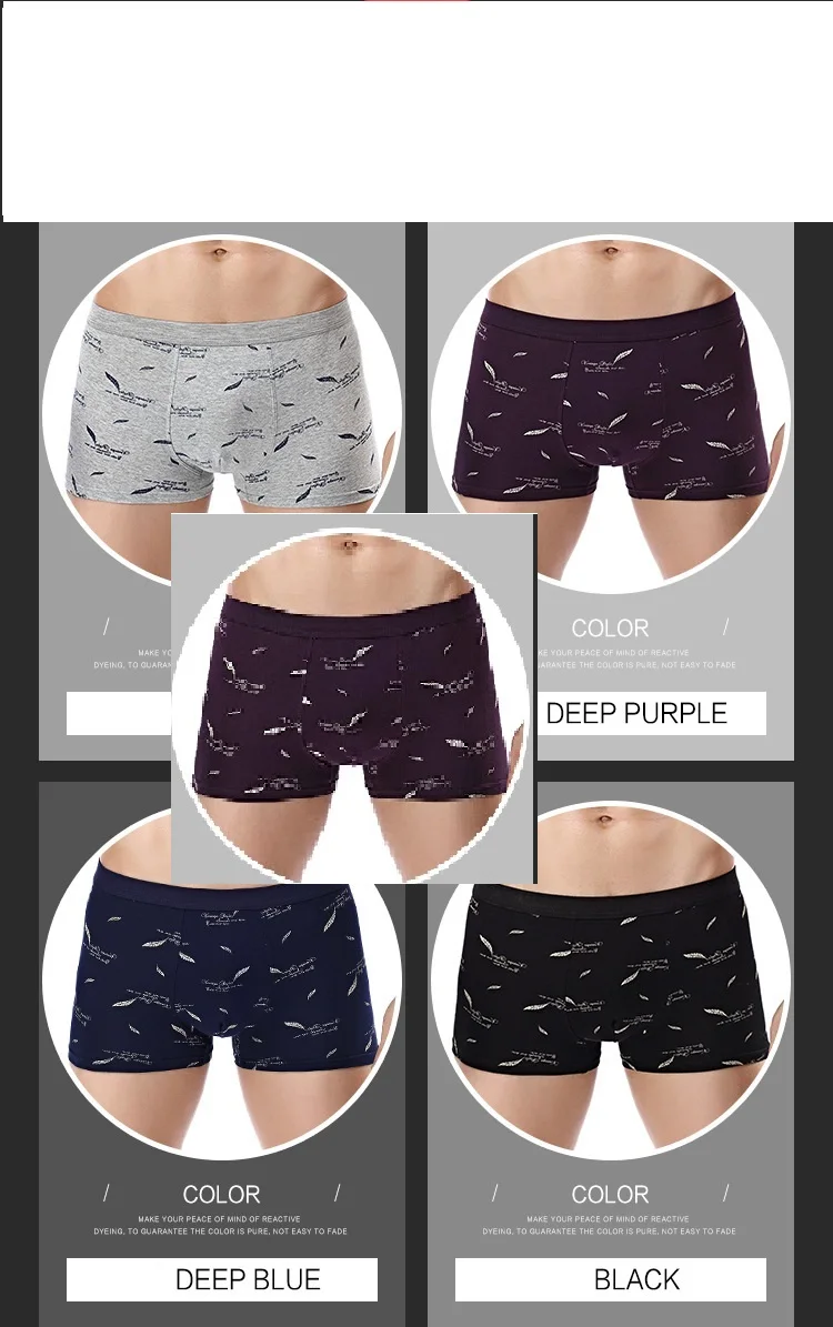 5PCS Men's Panties Boxer Pants Comfortable Breathable Shorts Cotton Boxer Para Hombre Bielizna U-convex Cueca Bokserki Meskie - Цвет: Mix Color-5 PCS