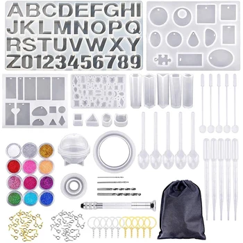 

BEAU-105 Pieces Resin Molds Tools Set with Letter Resin Molds Backward, the Molds, and the Other Two