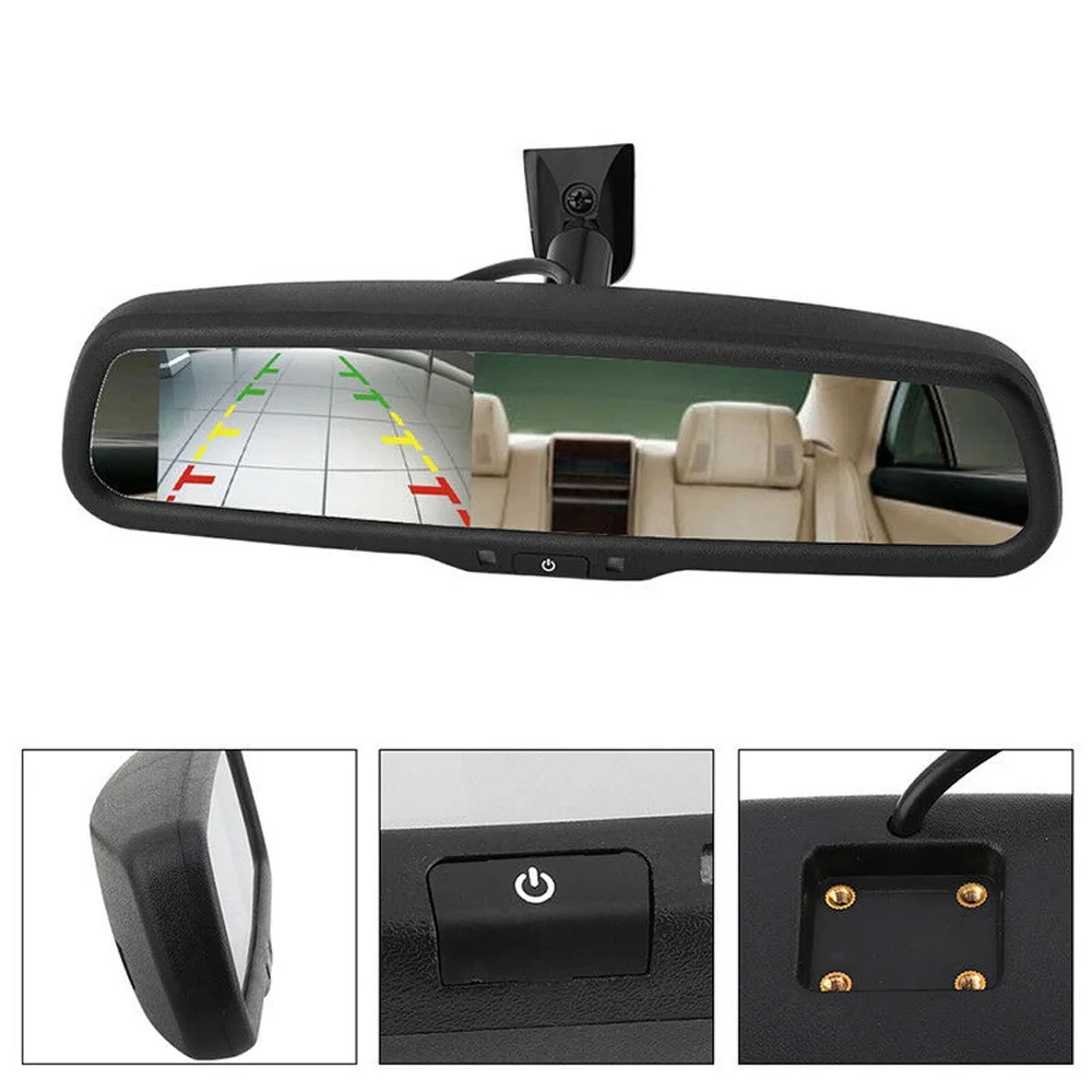 Автомобильная камера заднего вида 16:9 4," ЖК-экран зеркальный монитор дисплей авто затемнение с кронштейном и камерой Автомобильная электронная камера