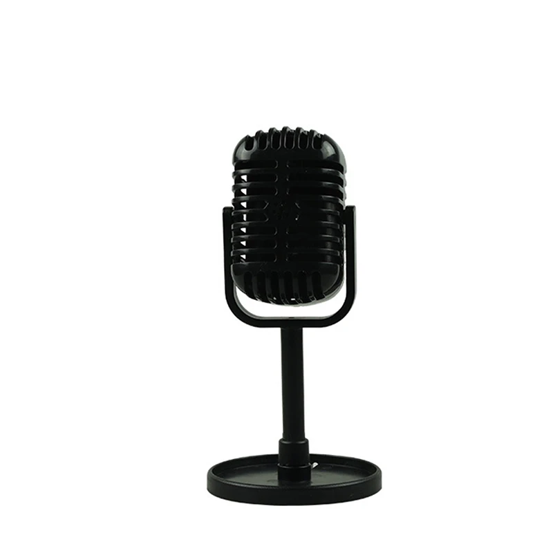 Classic Retro Dynamic Vocal Microphone Vintage Style Mic Universal Stand Model Simulated microphone(Not a real microphone) 