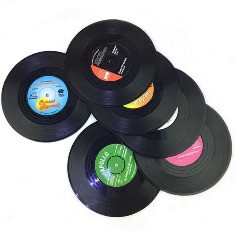 Горячая 6 шт./компл. домашний стол ретро виниловая CD пластинка напитки оригинальные подставки Декор кофейная подложка под столовые приборы LX7952