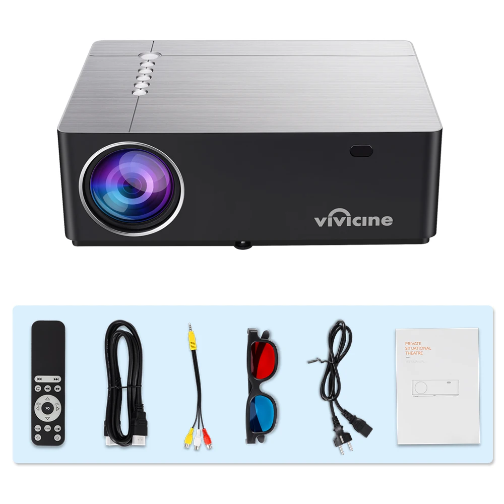 2021 Upgraded Vivicine M20 Full HD 1080p LED Home Theater Projector,1920x1080p Video Game Overhead Proyector Beamer Support AC3