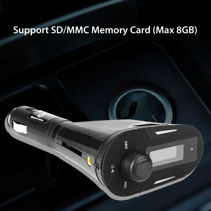 Универсальный 12V USB автомобильный прикуриватель FM AUX аудио MP3 lcd плеер передатчик