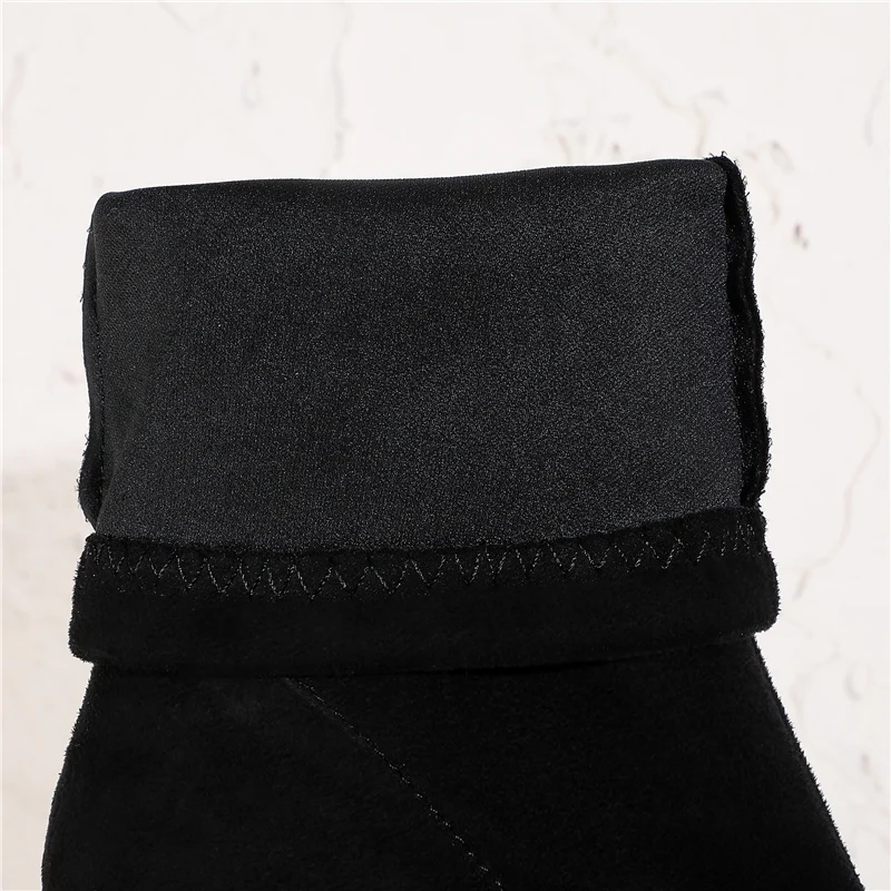 Women High Heeled Ankle Boots Plus Size 32-48 Suede Stiletto 10cm High Heels