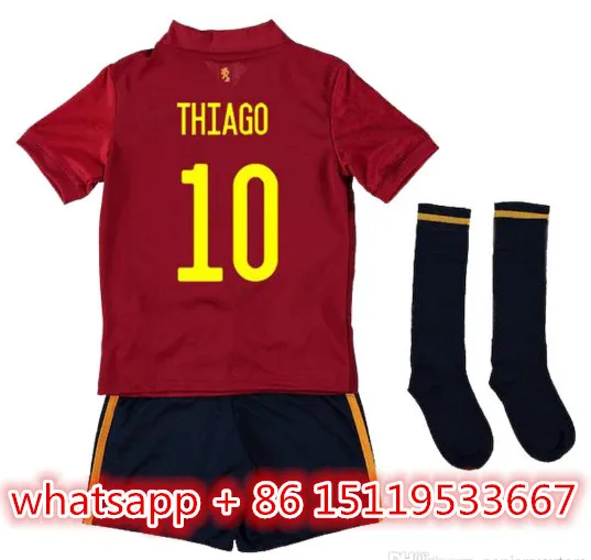 Испанские футбольные майки Пике SERGIO MORATA KOKE ramos ASENSIO SILVA ISCO ROMAS THIAGO, Детский комплект, футболка, Детская футболка - Цвет: kids