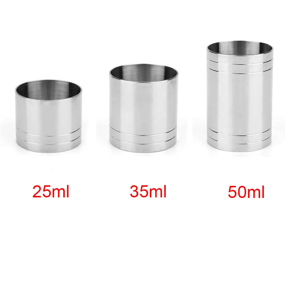 Lightweight Durable Spirit Stainless Steel Wine Tool Cylinder Shape Thimble Kitchen Measuring Cup Bar Party Practical Jigger