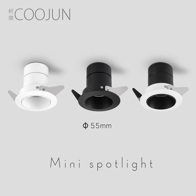 

COOJUN Hot Sale LED Mini Spot Light 5W Recessed CREE COB Chip Small Downlight Indoor 3000K Lighting Home Living room Lamp 220V