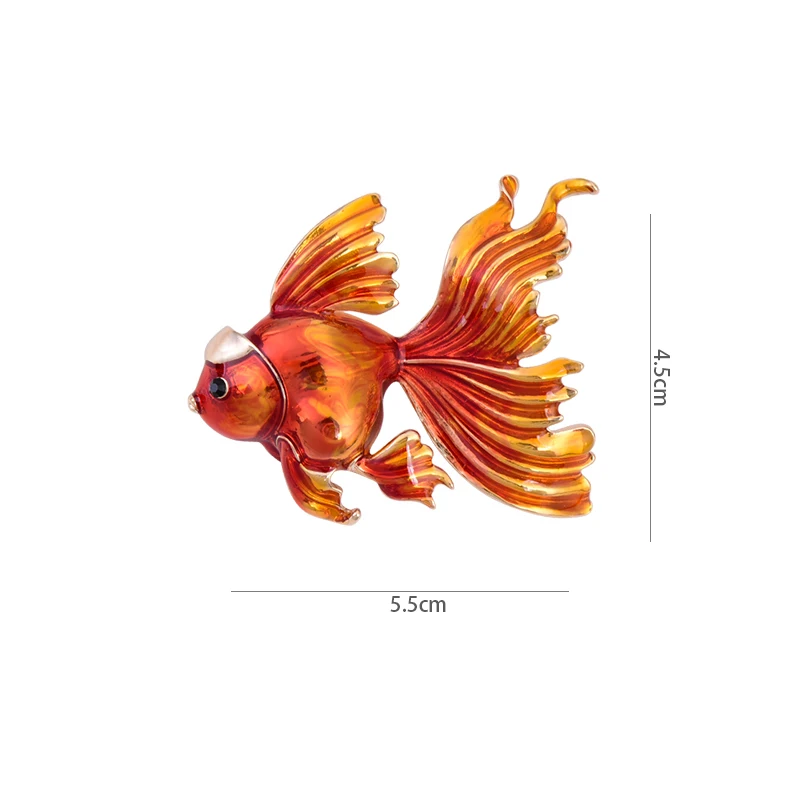 Fashion Gold FIsh Brooch Woman Men's Animal Red Fish Corsage Coat Pin Buckle Sweater Badge Brooches Accessories