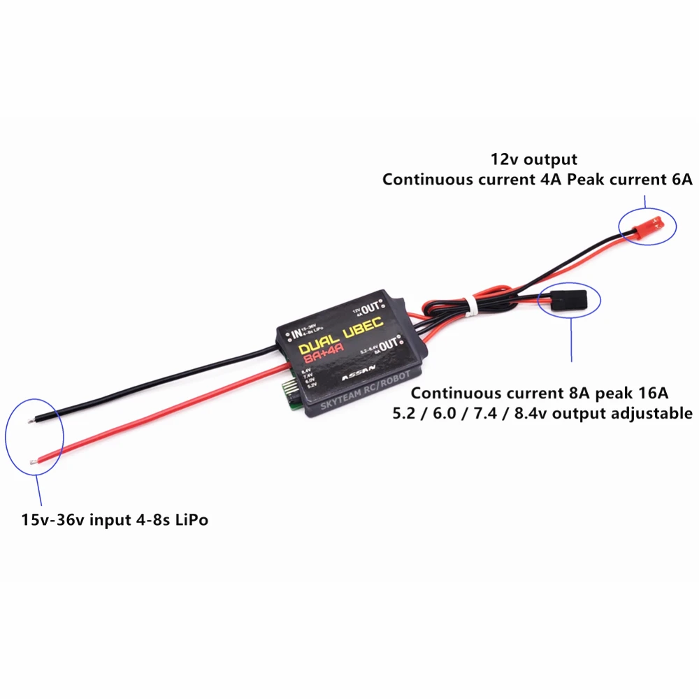 

Модуль питания ASSAN DUAL UBEC для сервоприемника RC