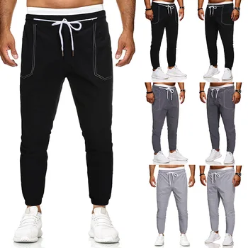 

2020 Euro Code Pants Men Cotton Clothes Hip Hop Streetwear Joggers Sweatpants Pants Man Trousers Casual Lace Up Sportpant