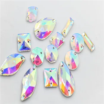 

flatback sew on rhinestones Square Rivoli drop strass ab stones for clothing making for dress design