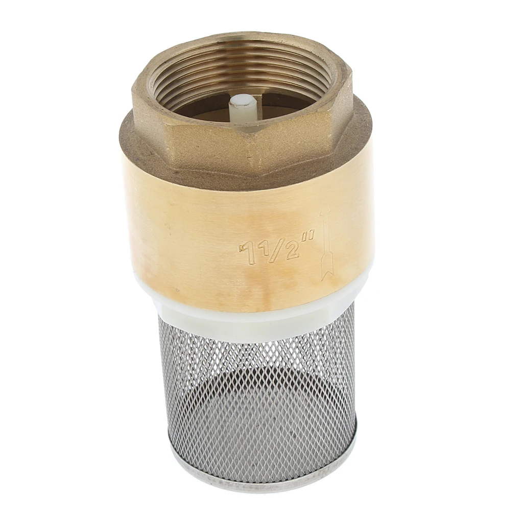 Brass Foot Valve Mesh Check Valve With Strainer Filter DN40 1-1/2 Inch, Installed at a pump or at the bottom of a pipe line
