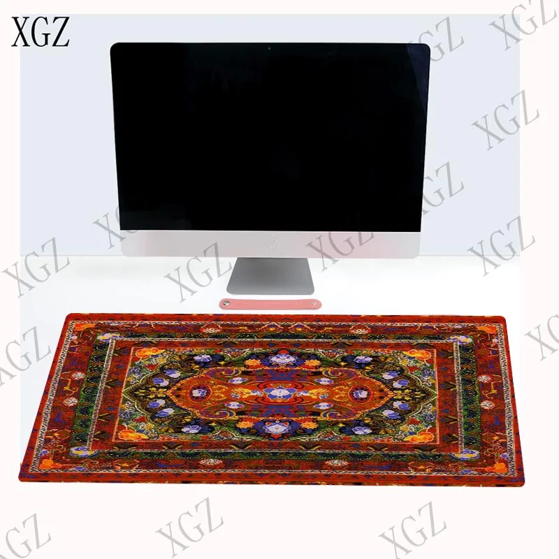 XGZ Red Persian Rug  Large Gaming Mouse Pad Gamer Locking Edge Keyboard Speed  Mat  Desk pad for CS GO LOL Dota Game