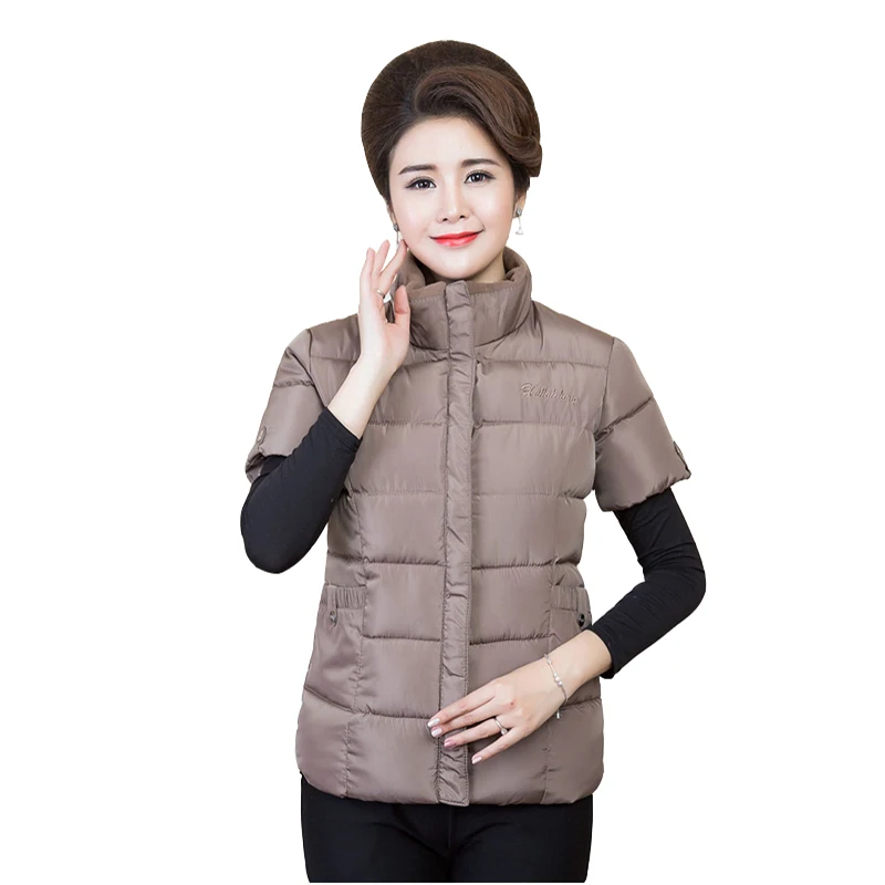 Women's Belt Sleeve Down Cotton Vest, Half-Sleeved Padded Clothes, Autumn and Winter Fashion, Outerwear, 5XL, 2023