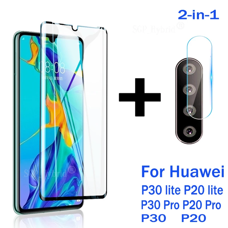 2-в-1 Экран протектор Стекло для huawei P30 Lite P20 Lite P30 Pro P20 Pro Камера закаленное полного Стекло на P30 P20 задний объектив пленка