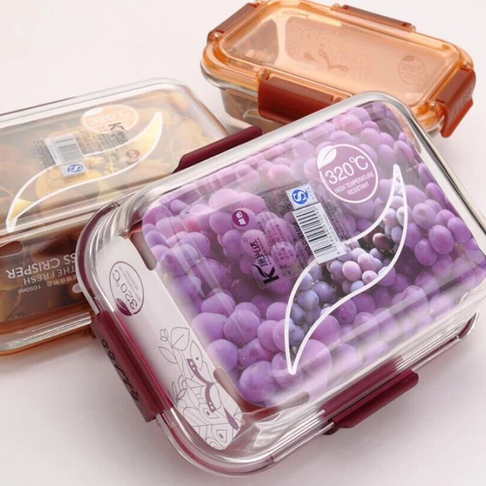 стеклянный контейнер для еды Стеклянный Ланч бокс коробка хранения Bento