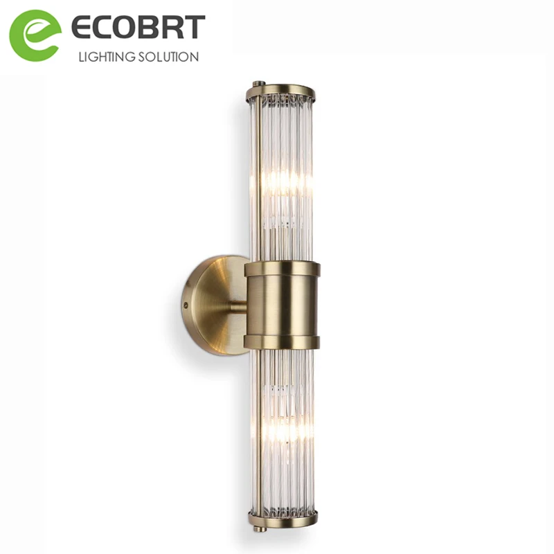 ECOBRT Modern Crystal Wall Lamp Bronze/Silver Bedroom Led Bedside Living Room corridor Wall Sconce Lighting Fixture