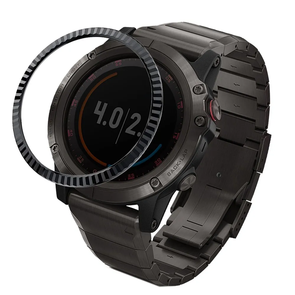 Для часов Garmin Fenix 5/5 Plus кольцо с ободком из полированной нержавеющей стали клейкая крышка кольцо с защитой от царапин