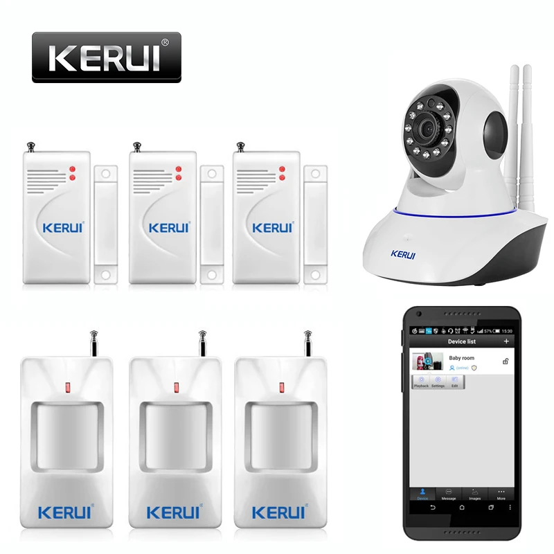 KERUI 720P Wifi Беспроводная ip камера сигнализация система домашней безопасности с PIR