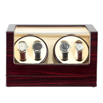 

JQUEEN Ebony Wood Watch Winder with Quiet Motors 4+0 Type 10 Working Modes