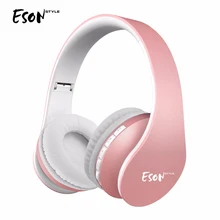 Eson стиль Bluetooth накладные стерео аудио Музыка складные наушники с мягким ухом встроенный микрофон и проводные Hedphones