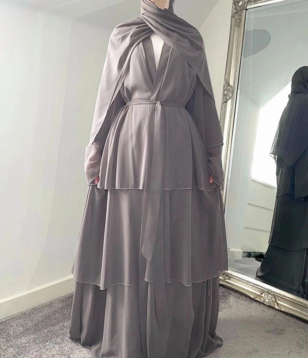 

Ramadan Eid Muslim Abaya Arab Chiffon Pleated Maxi Dress Islamic Hijab African Dashiki Jalabiya Long Robe Gowns Musulmane