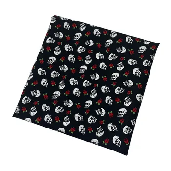 

Skull Fabric140x50cm 1pc 100%Cotton Fabric Red Rose& Small Skull Print Cloth Patchwork Sewing Material DIY Clothing Quilting