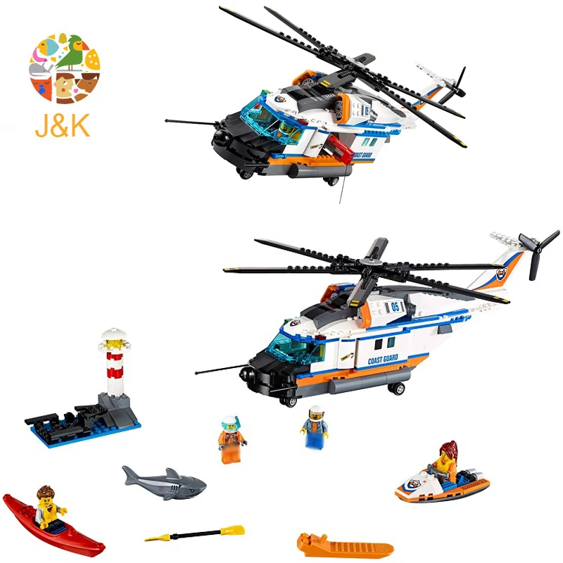 

60166 448Pcs City Series The Heavy Rescue Helicopter Model Building Blocks Bricks Education Toys Gift 10754