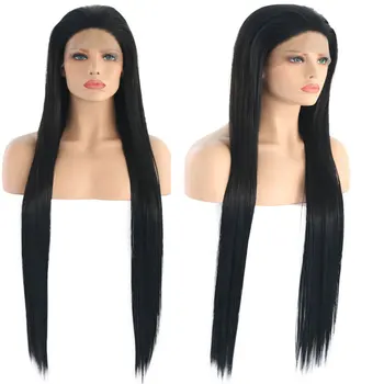 

Bombshell Straight Synthetic Hair Lace Front Wig Glueless Heat Resistant Fiber Hair Free Parting Natural Hairline For Women Wigs