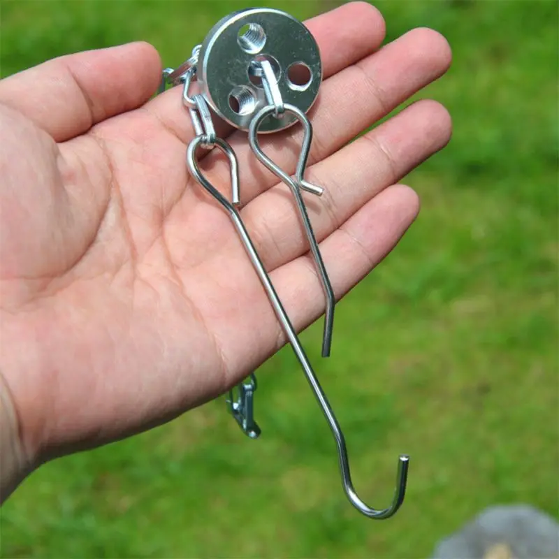 

Outdoor Camping Picnic Cooking Tripod Hanging Pot Durable Portable Campfire Picnic Pot Cast Iron Fire Grill Hanging Tripod X3UA