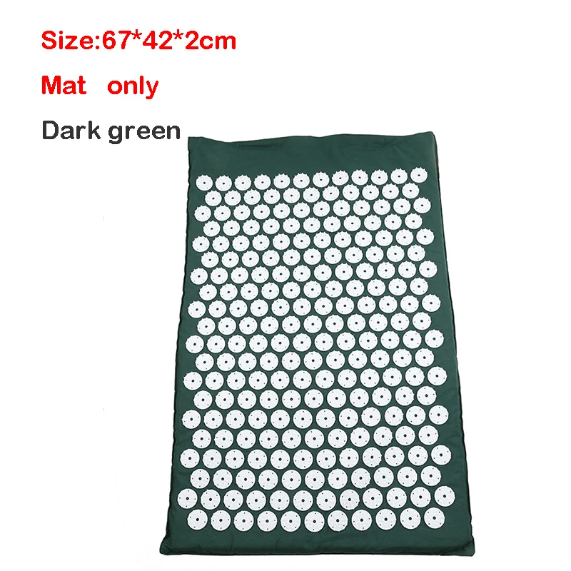 D green Mat only Массажная подушка, массажный коврик для йоги, акупрессура, коврик для снятия стресса, боли в спине, шип, массажный коврик - Цвет: D green Mat only