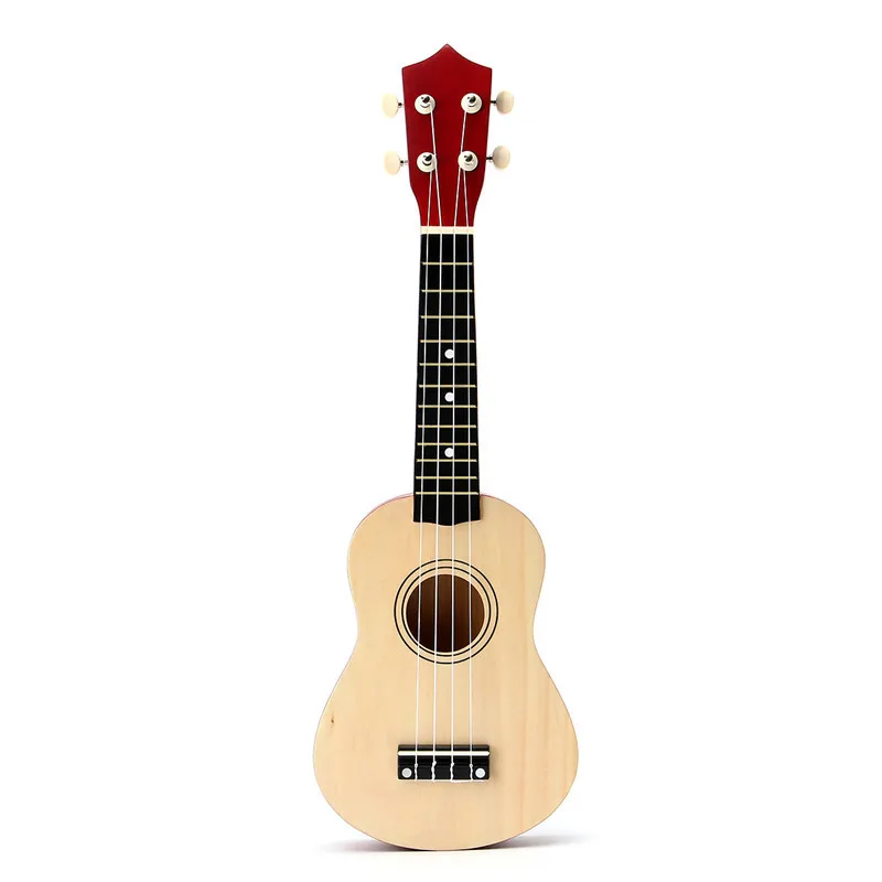 Новинка 21 дюйм 4 для навивки пружин Гавайская гитара Ukulele soprano Гавайский ели липа гитара ручной работы, детский подарок, Детская Гавайская гитара Музыкальные инструменты - Цвет: Wood color