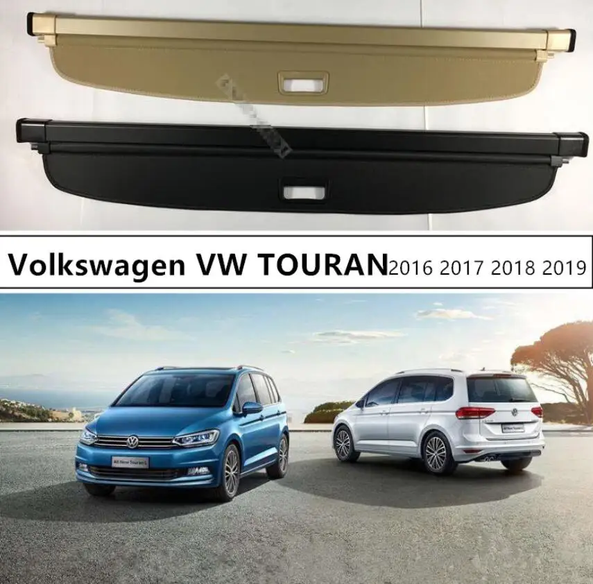 

For Rear Trunk Cargo Cover Security Shield For Volkswagen VW TOURAN 2016 2017 2018 2019 High Qualit Auto Accessories