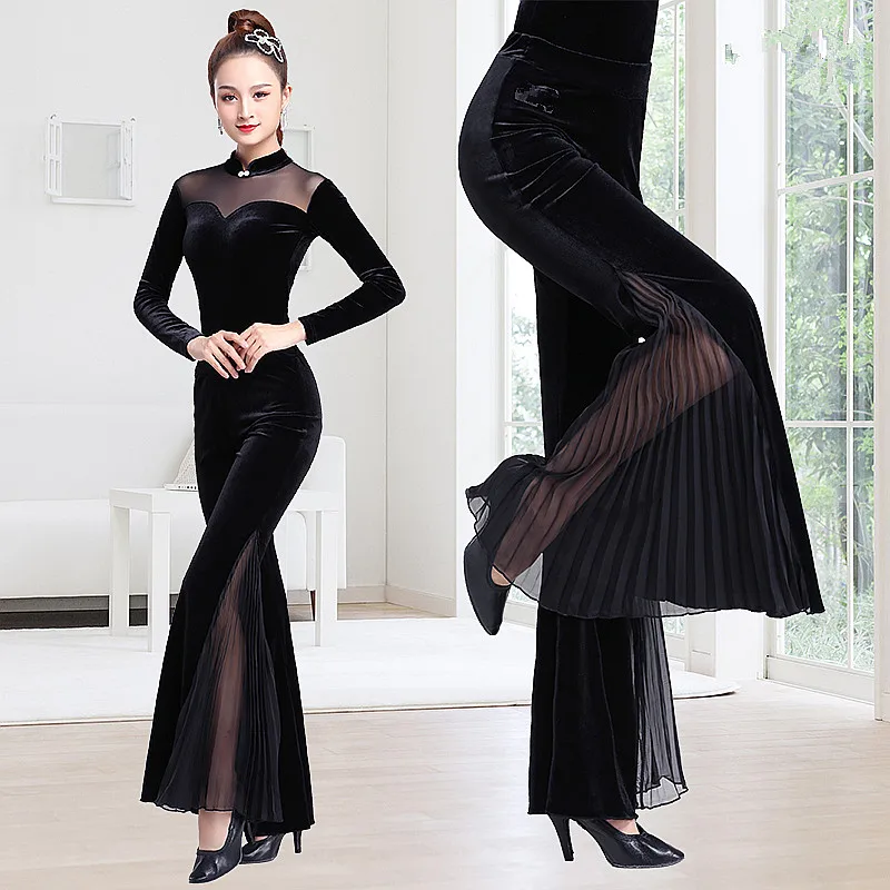 

Женские костюмы для танго и латиноамериканских танцев Брюки для бальных танцев, женские брюки для соревнований по бальному танцу, брюки для девочек, тренировочные брюки