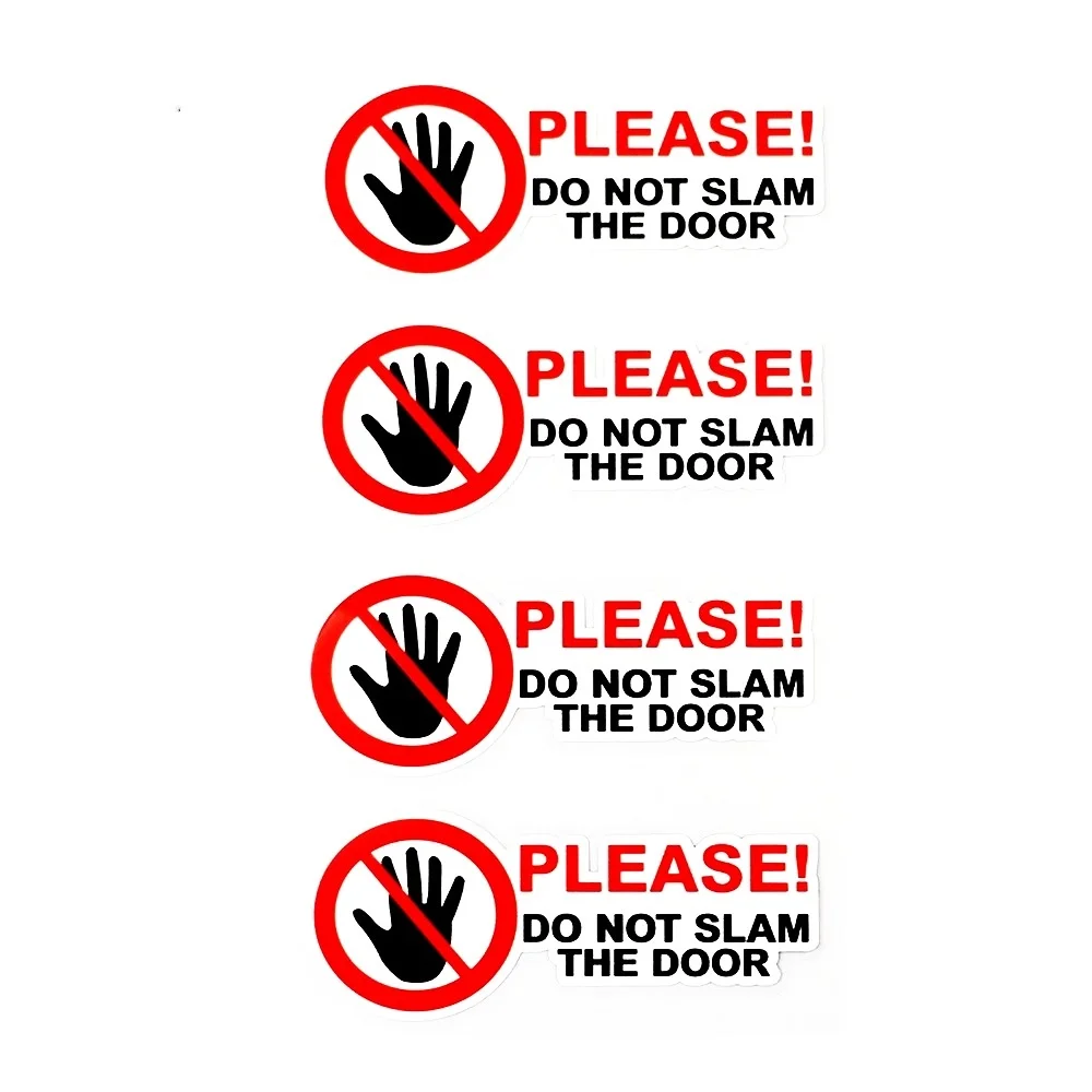 bumper stickers 4X PLEASE DO NOT SLAM DOOR Warning Car Sticker Personality PVC Body Decoration Accessories Waterproof Sunscreen Decal 10*4cm best bumper stickers Car Stickers