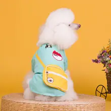 Футболка для питомца собаки модный стиль с маленьким рюкзаком Милая собачья кошачья летняя одежда для маленьких питомцев