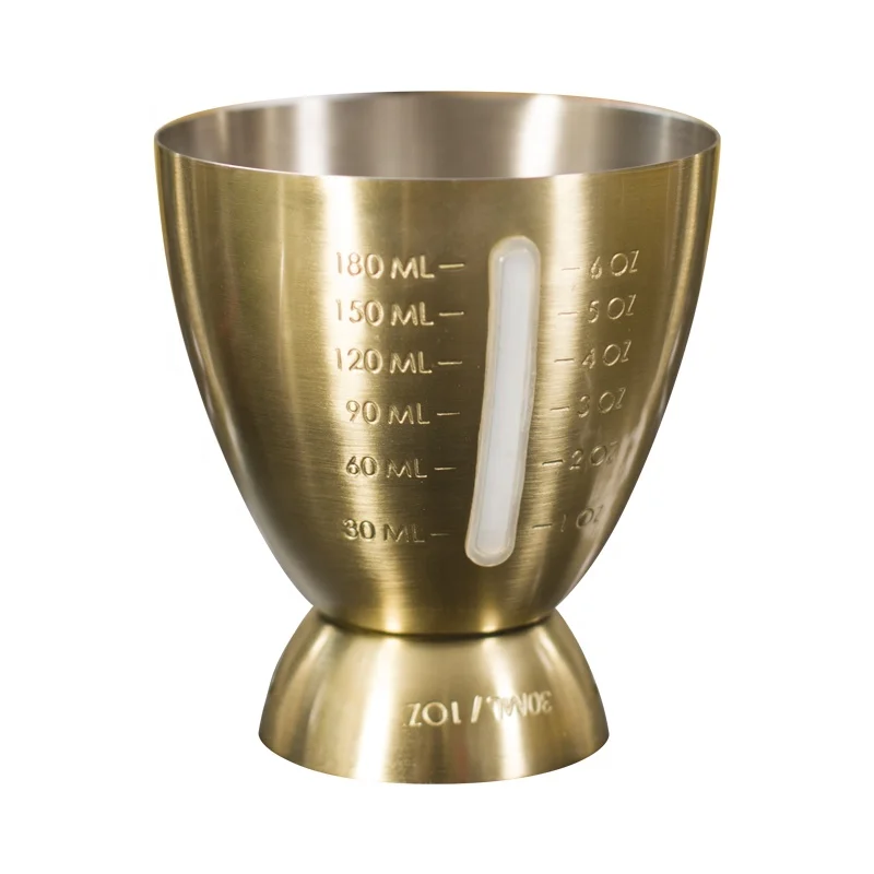 Custom 230ml Food Grade metal barware jigger gold liquid measuring cup