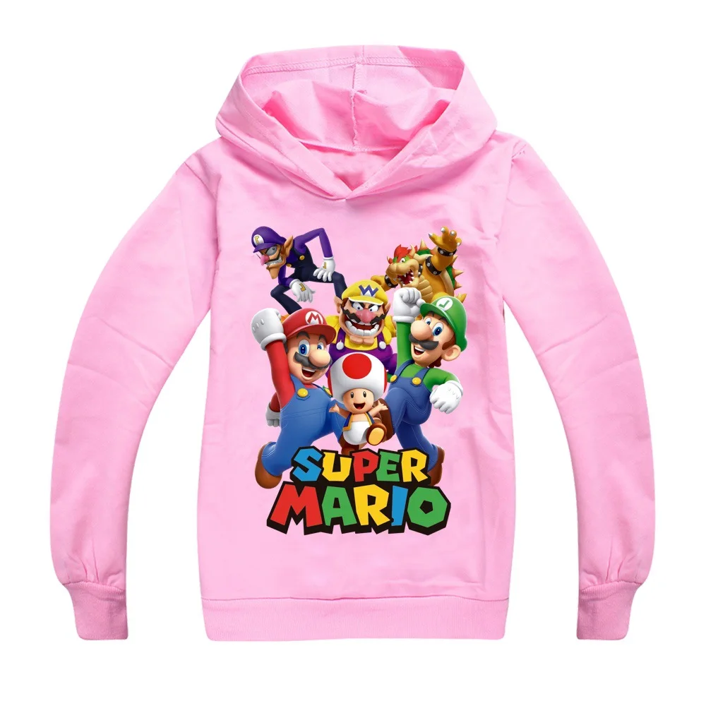 

The Super Mario Hoodies for Teen Girls Children Long Sleeve Baby Boys Tops Kids Funny Clothes Bros Cartoon Sweatshirts Shirts