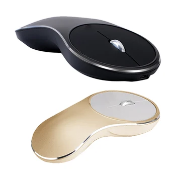 

2 Pieces Slim Silent Click Mouse with Metal Body, 2.4G Rechargeable Wireless Mouse with Nano Receiver