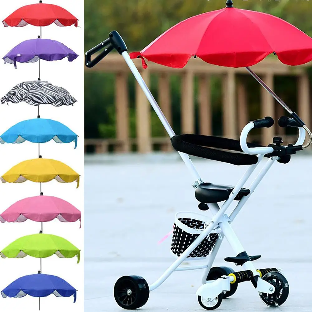 Solid Color Infant Baby Stroller Pushchair Pram Umbrella Sun Shade