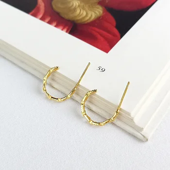 

GHIDBK Dainty 925 Sterling Silver Textured Hoop Earrings Delicate Thin Small Ring Earring for Women Minimalist Earring