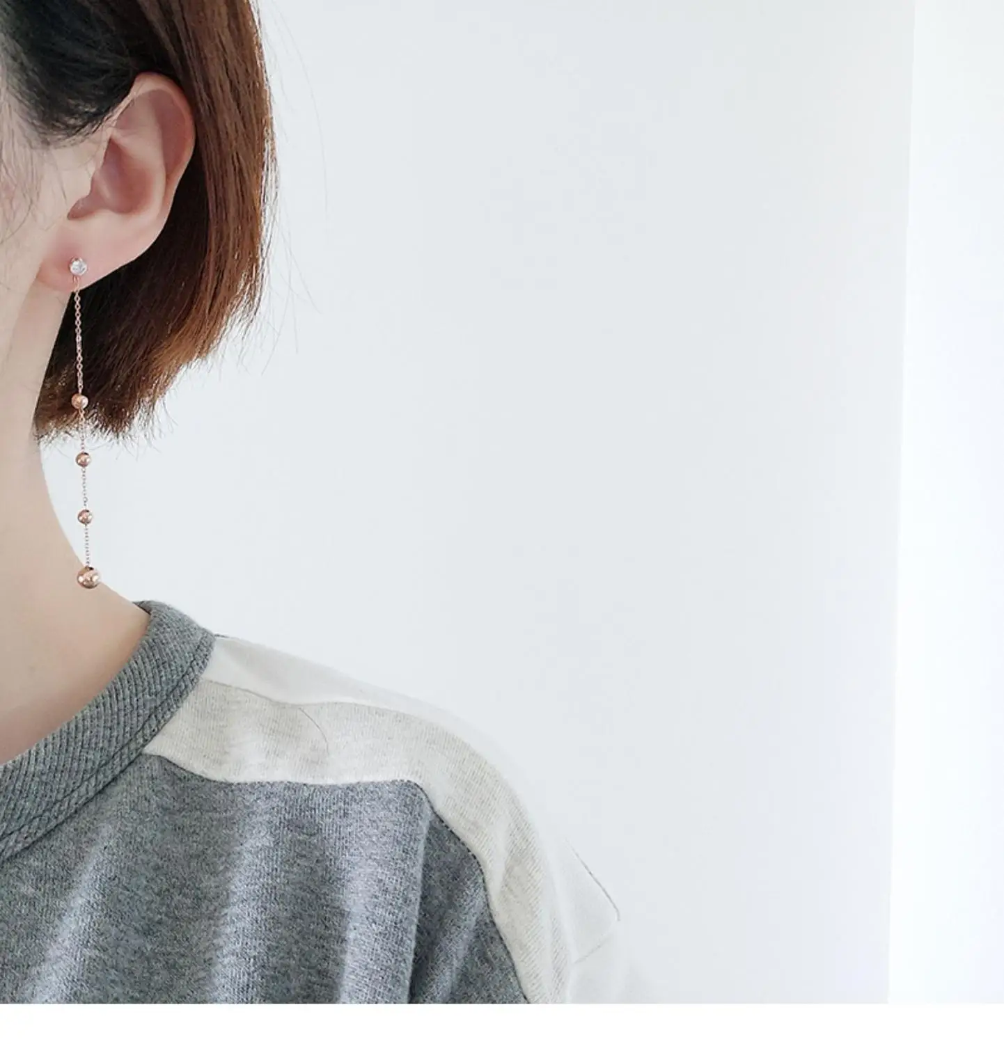 YUN RUO модные круглые серьги гвоздики с кисточкой женский подарок розовое золото