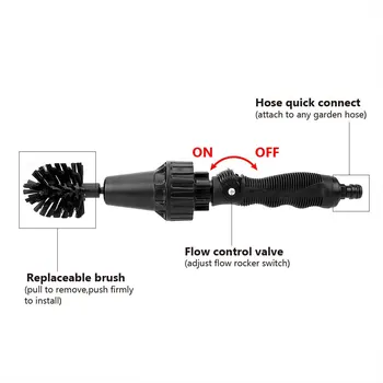 

Water-driven rotating cleaning brush Rotating cleaning brush Hand-held water spray brush for car washing